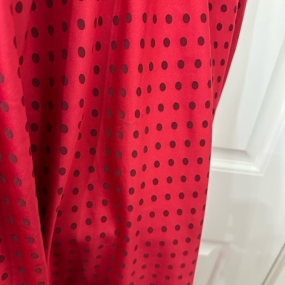 Cabernet Red Polka Dot Nightgown with chiffon trim sz‎ Medium - Picture 3 of 6